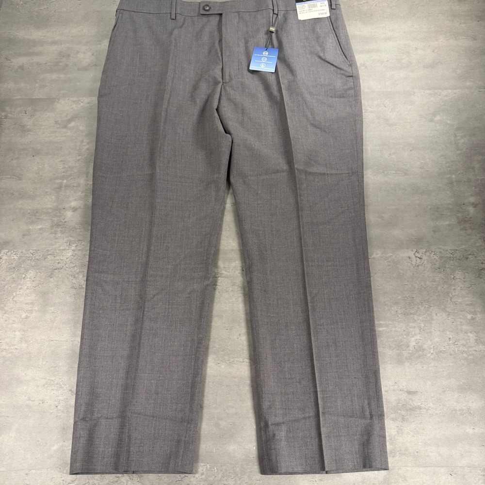 Kenneth Cole Awareness Dress Pants Mens 44x30 Grey Chillflex Wool Blend $145